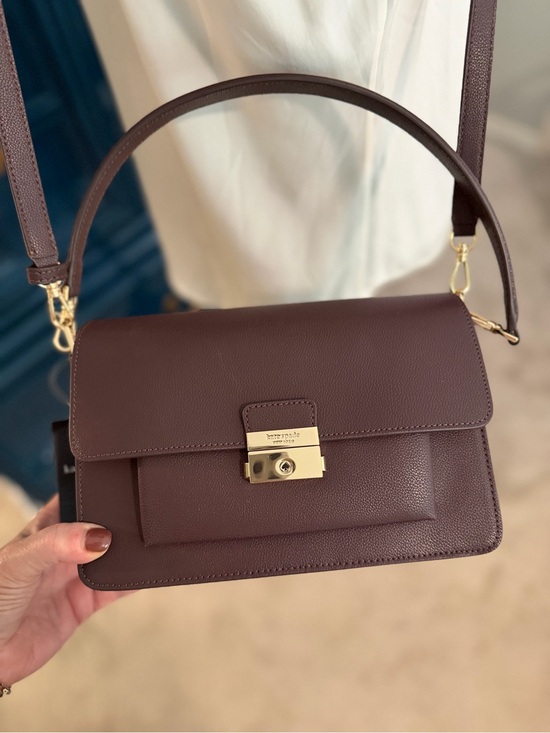 kate spade Handbags - Kate Spade Voyage Small Grain textured Shoulder /Crossbody Bag, chocolate brown